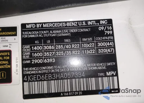 2017 Mercedes-Benz Amg Gle 43 Coupe 4Matic from USA, damaged, VIN 4JGED6EB3HA057334